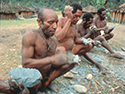 New Guinea adze makers flaking stone
