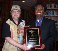 Nick presents Dr. Booker T with 2012 SAI Craftsmandship Award