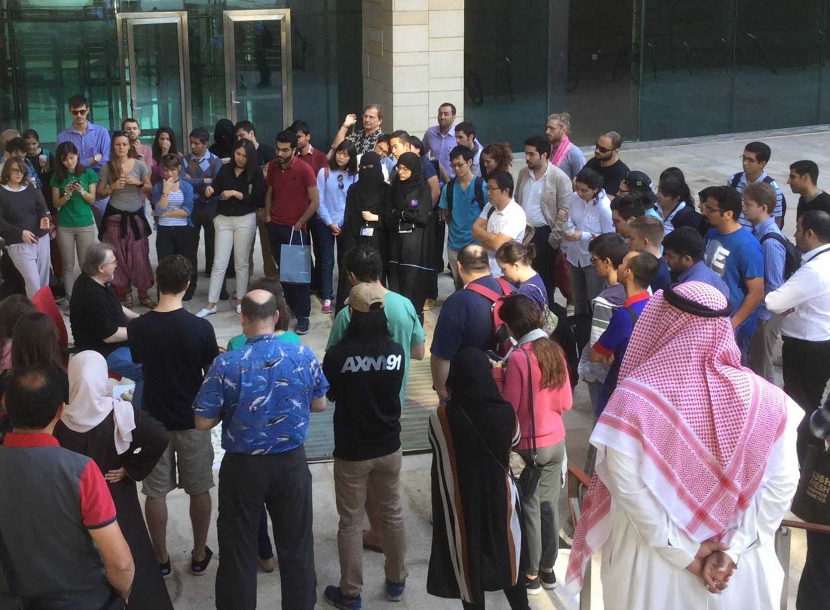 Toth teaching a class in Saudi Arabia